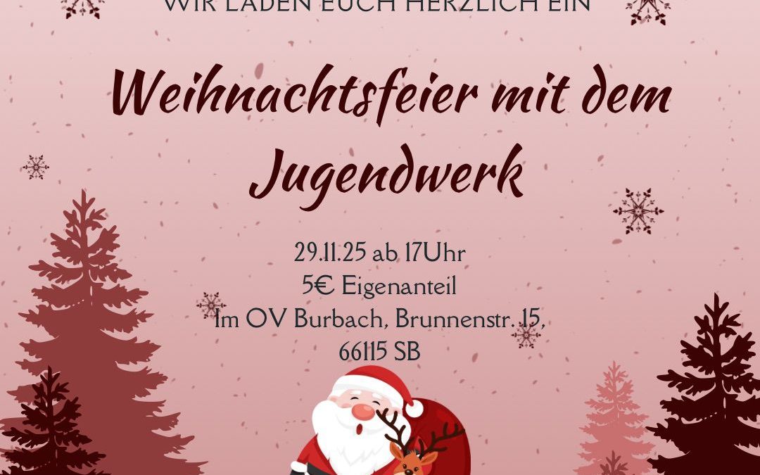Einladung zur Weihnachtsfeier des Jugendwerks