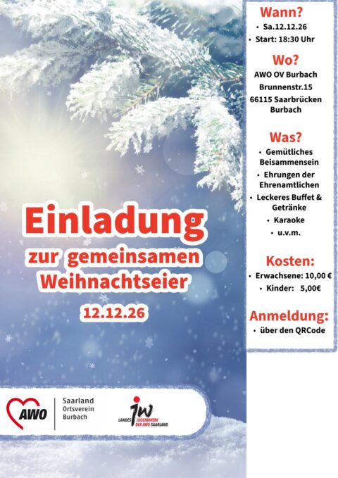 Einladung zur Weihnachtsfeier des Jugendwerks